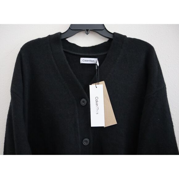 Calvin Klein SP40588221 Women's Sz XS Black Oversized Relaxed Fit Cardigan - Picture 3 of 8